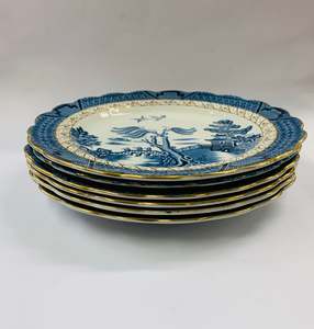 Booths Real Old Willow set 6 dinner plates