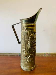 Brass And Metalware: Antique Brass Coal Scuttle