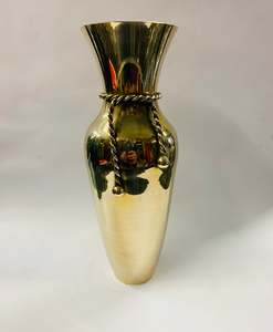 Solid brass vase with rope design