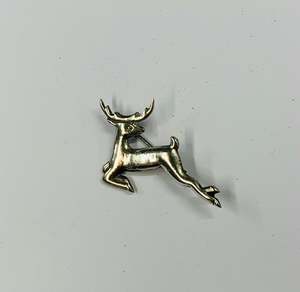 Sterling Silver leaping deer brooch