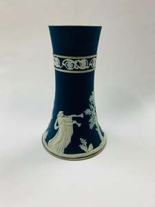 Vases: Adams Tunstall dark blue jasperware vase