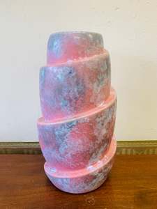 Vases: Vintage spiral design mottled pink pottery vase