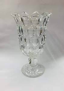 Depression glass bubble effect vase