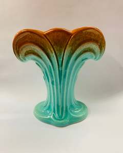 Art Deco wave style trickle glaze vase