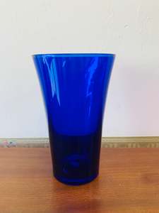 Large cobalt blue glass vase