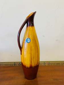 Pottery: Blue Mountain pottery tall yellow jug or vase