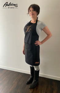 Products: Antoine's Classic 'A' Black Apron with Orange Logo - Antoine's by Astle