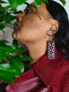 Nga Taonga Katoa All: Hei Taringa - Pātiki Tukutuku Earrings