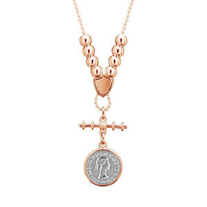 Jewellery: Fine Ball Gold Necklace with Coin Pendant & Fob
