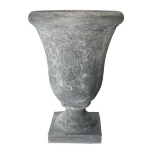 In Only And Special Order: Small Bell Shape Urn with Base Lava Raw Grey