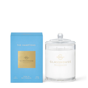Glasshouse Fragrances 380gm Soy Candles: Glasshouse Fragrances THE HAMPTONS 380g Triple Scented Soy Candle