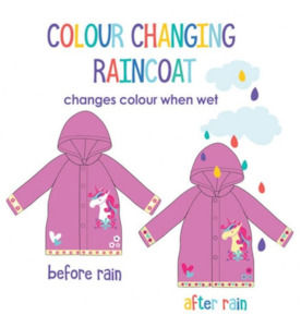 Colour Changing Raincoat: Unicorn size 2 - 4