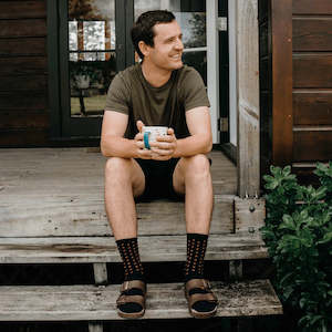 Lamington Socks: Merino Wool Crew Socks | Man | Rusty | Roll Top