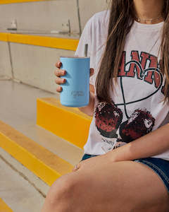 Iced Coffee Cup with Straw 425ml - Sky Blue