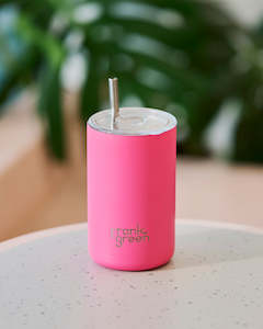 Iced Coffee Cup with Straw 425ml - Neon Pink