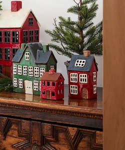 Alsace Tea Light House Navy Roof