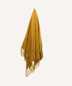 Fringed Mustard Throw