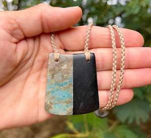 Fusion Jewellery: Aotea & Obsidian Fusion Breastplate Pendant