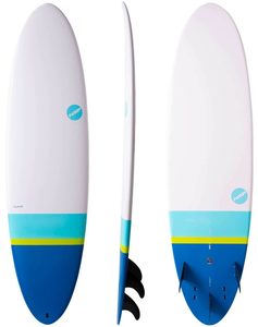 Products: NSP Elements Funboard 7’6” Sky Blue Dip Aotearoa Surf School
