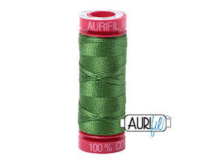 Aurifil 12wt. 50 mtr spool. 5018 Drake Grass Green