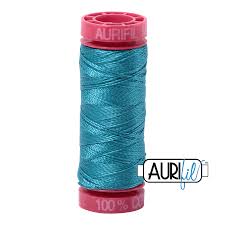 Aurifil 12wt. 50 mtr spool. 4182 Dark Turquoise