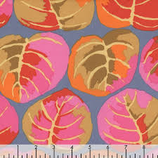 Backer Fabric Extra Wide: Kaffe Fassett 108" Wide Quilt Backer Palm Leaves Pink