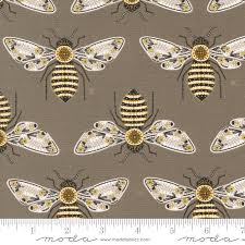 Florals: Bee Garden by Gingiber - Bumblebee Slate 48411-20M