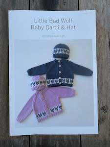 Knitting Kits: Little Bad Wolf Baby Cardi & Hat Kit in Blue by Anna Helena Designs 7-12 months