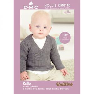 Knitting Patterns: DMC Rollo V-neck Sweater