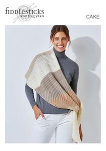 Knitting Patterns: Cake Garter Stitch Shawl Knitted Sideways Easy TX582