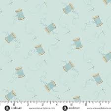 Laundry Basket Quilts: Sewing Bird Needle and Thread Blue