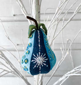 Luxurious Pear Kits: Luxurious Pear Kit - Bright Colourway - Teal Pear Designed by Ngaire Montgomery-Williams 5½" High