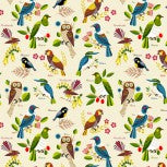 NZ Native Birds on Cream background