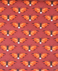 Butterflies Brick Red by Elizabeth Hartman