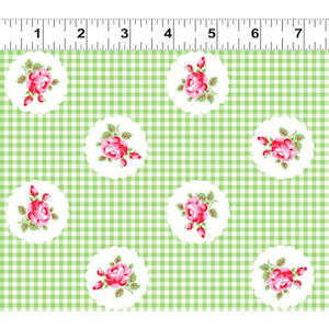 Tanya Whelan - Janey - Floral on Green Gingham Y2704-20