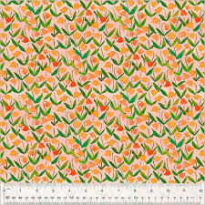 Childrens Prints: Heather Ross - By Hand - Flowerbed Salmon