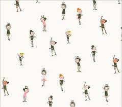 Childrens Prints: Heather Ross Studio Edit - Ballerinas on white