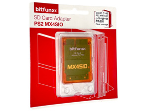 Products: Bitfunx PS2 MX4SIO SD Card Adapter – Clear Orange (NEW SEALED)