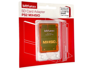 Products: Bitfunx PS2 MX4SIO SD Card Adapter – Clear Orange (NEW SEALED)