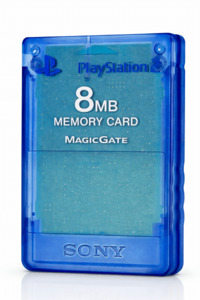 Genuine SONY PS2 Memory Card TRANSLUCENT BLUE