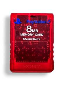 SONY PS2 Memory Card TRANSLUCENT RED