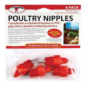 Quail Pheasants Ducks Guinea Fowl: Water Nipple for Poultry | Pack of 4 | High Flow
