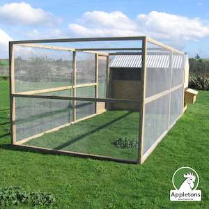 Walk In Chicken Runs: Extended Poultry Run | 4.8m x 2.4m x 1.9mH | Appletons