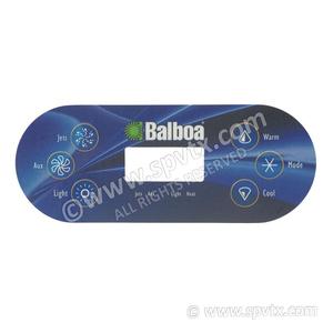 Balboa Standard Panel Overlays: VL600S Overlay (6) 1p + aux
