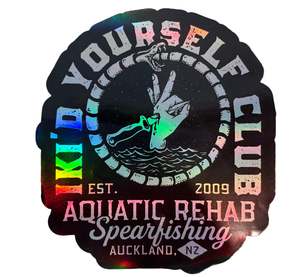 Aquatic Rehab Apparel Headwear: Holographic IKI'D YOURSELF CLUB Sticker