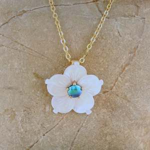 necklaces: Pearl Petite White Daffodil Necklace