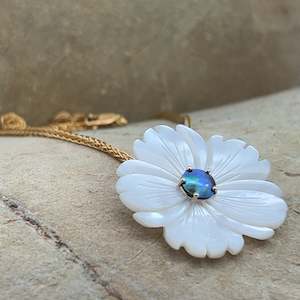 Pendants: Pearl Oyster Shell Necklace - 9ct