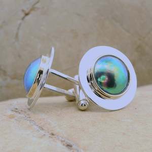 Cuff Links: Pearl Saturn Cuff Links