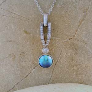 Something Blue: Pearl & CZ Sea Queen Necklace