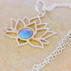 Pearl Lotus Necklace - Two Tone